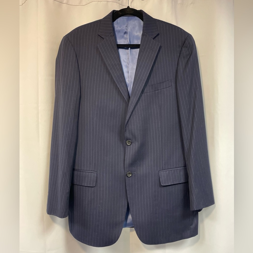 Hart Schaffner Marx Navy Pinstripe Suit Jacket